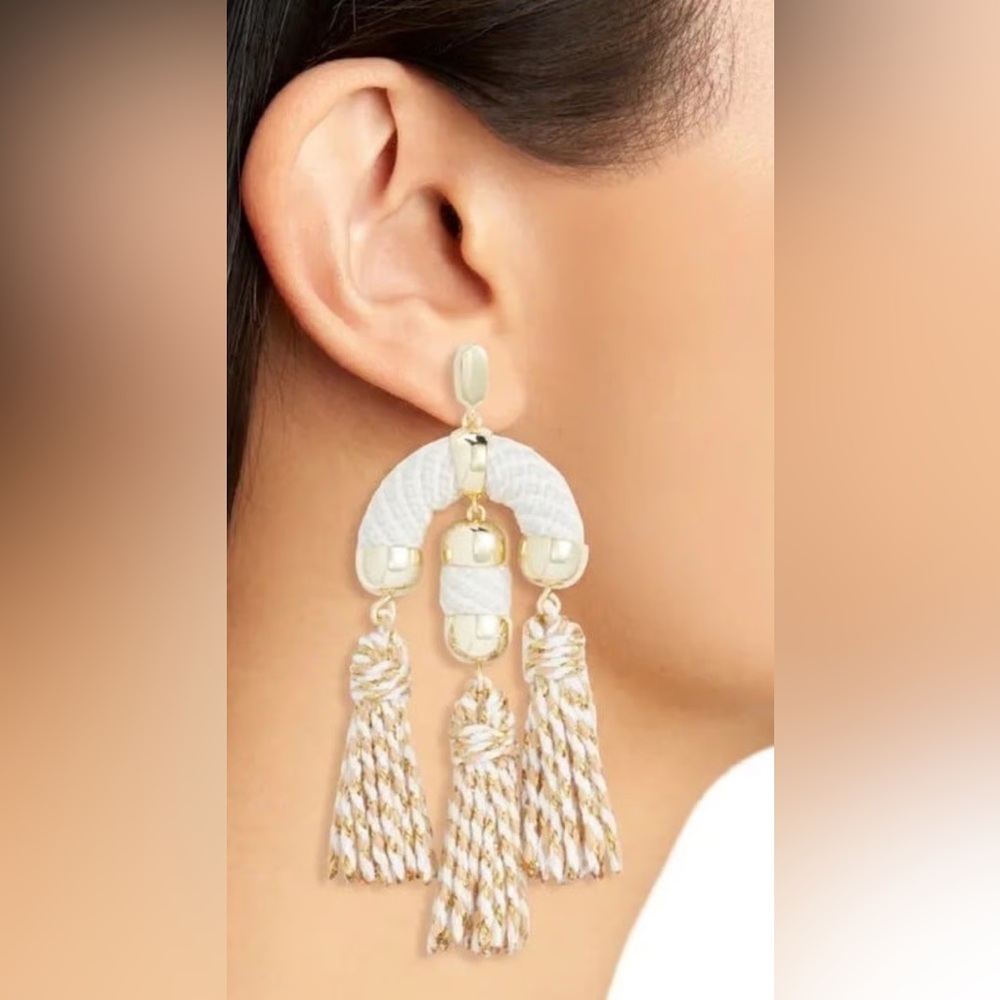 NWOT Kendra Scott 14k Gold-Plated Braided Cord Maise Statement Earrings